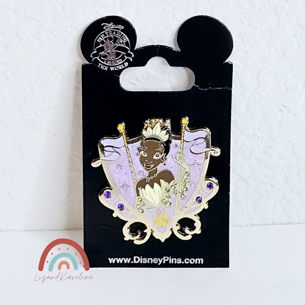 New! Disney Parks Princess and the Frog Princess Tiana Jeweled Crest Trading Pin